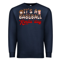 Navy it s a baseball kinda day Premium Sweatshirt - Zillion Design Studio