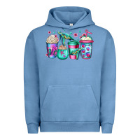 Pigment Pebble Blue turtle coffee cups Urban Hoodie - Jasminsmagicworld