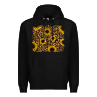 Black leopard sunflowers background Premium Hoodie - RanaPortraitStore