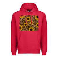 Cardinal leopard sunflowers background Premium Hoodie - RanaPortraitStore