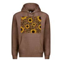 Chestnut leopard sunflowers background Premium Hoodie - RanaPortraitStore
