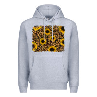 Heather Grey leopard sunflowers background Premium Hoodie - RanaPortraitStore