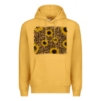 Mustard leopard sunflowers background Premium Hoodie - RanaPortraitStore
