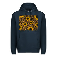 Navy leopard sunflowers background Premium Hoodie - RanaPortraitStore