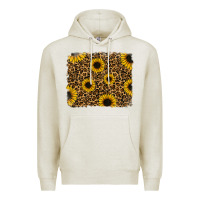 Oatmeal Heather leopard sunflowers background Premium Hoodie - RanaPortraitStore