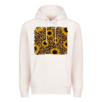 Pale Pink leopard sunflowers background Premium Hoodie - RanaPortraitStore