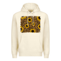 Sandshell leopard sunflowers background Premium Hoodie - RanaPortraitStore