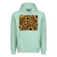 Seafoam leopard sunflowers background Premium Hoodie - RanaPortraitStore