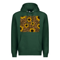 Sports Green leopard sunflowers background Premium Hoodie - RanaPortraitStore