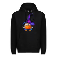 Black witch gnome with pumpkin Premium Hoodie - BundleAndBundleShop