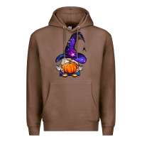 Chestnut witch gnome with pumpkin Premium Hoodie - BundleAndBundleShop