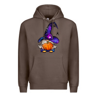 Coffee witch gnome with pumpkin Premium Hoodie - BundleAndBundleShop
