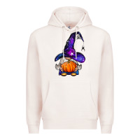 Pale Pink witch gnome with pumpkin Premium Hoodie - BundleAndBundleShop