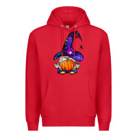 Red witch gnome with pumpkin Premium Hoodie - BundleAndBundleShop