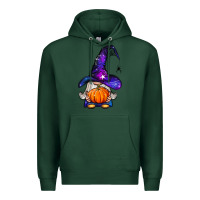 Sports Green witch gnome with pumpkin Premium Hoodie - BundleAndBundleShop