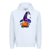 White witch gnome with pumpkin Premium Hoodie - BundleAndBundleShop