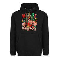 Black Merry Christmas Caucasian girl sneakers Heavyweight Hoodie - RanaPortraitStore