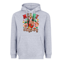 Heather Grey Merry Christmas Caucasian girl sneakers Heavyweight Hoodie - RanaPortraitStore