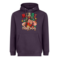 Plum Merry Christmas Caucasian girl sneakers Heavyweight Hoodie - RanaPortraitStore