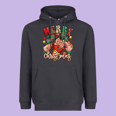 Heavyweight Hoodie Merry Christmas Caucasian girl sneakers