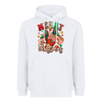 White Merry Christmas Caucasian girl sneakers Heavyweight Hoodie - RanaPortraitStore