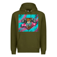 Army Green racing pink tumbler Premium Hoodie - AdoDesignShop