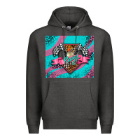 Charcoal Heather racing pink tumbler Premium Hoodie - AdoDesignShop
