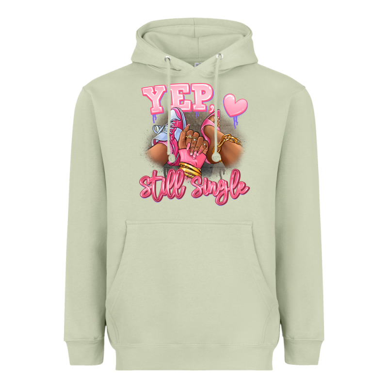 Yep Still Single Heels And Sneakers Afro Girl Heavyweight Hoodie by RanaPortraitStore | Teevron