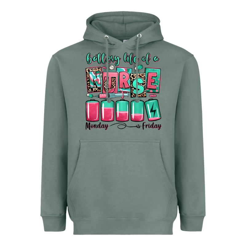 Battery Life Of A Nurse Heavyweight Hoodie by RanaPortraitStore | Teevron
