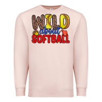 Pale Pink wild about softball Premium Sweatshirt - Zillion Design Studio
