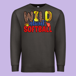 Wild About Softball Premium Sweatshirt Designed By Zillion Design Studio
