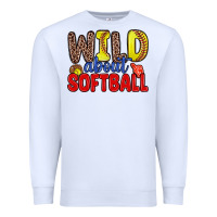 White wild about softball Premium Sweatshirt - Zillion Design Studio