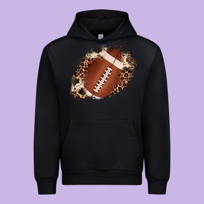 Football Cowhide Leopard Patch Urban Hoodie Designed By Jahusdesignshop