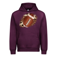 Mauve Wine football cowhide leopard patch Urban Hoodie - JahusDesignShop