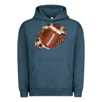 Pigment Midnight Navy football cowhide leopard patch Urban Hoodie - JahusDesignShop