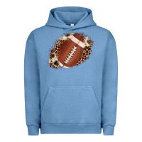 Pigment Pebble Blue football cowhide leopard patch Urban Hoodie - JahusDesignShop