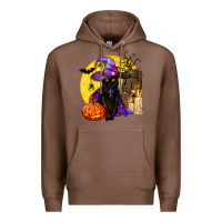 Chestnut black witch cat coffin and moon Premium Hoodie - BundleAndBundleShop