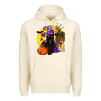 Sandshell black witch cat coffin and moon Premium Hoodie - BundleAndBundleShop