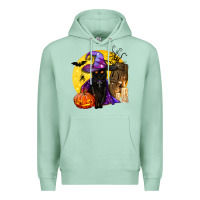 Seafoam black witch cat coffin and moon Premium Hoodie - BundleAndBundleShop