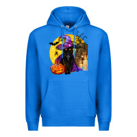 True Royal black witch cat coffin and moon Premium Hoodie - BundleAndBundleShop