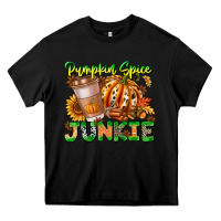 Black Pumpkin Spice Junkie Heavy Core Tee - CowhideDigitalArt