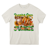 Cream Pumpkin Spice Junkie Heavy Core Tee - CowhideDigitalArt