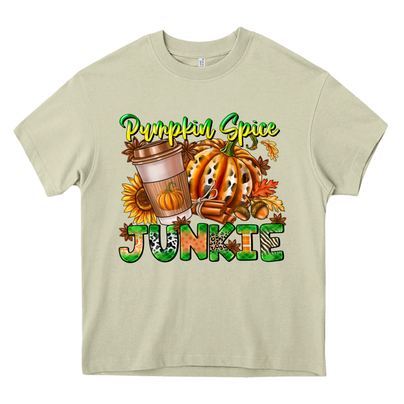 Pumpkin Spice Junkie Heavy Core Tee by CowhideDigitalArt | Teevron