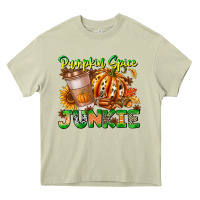 Mossy Pumpkin Spice Junkie Heavy Core Tee - CowhideDigitalArt