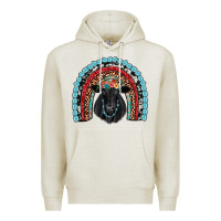 Oatmeal Heather black angus  rainbow Premium Hoodie - JahusDesignShop