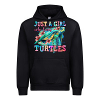 Black just a girl who loves turtles Urban Hoodie - Jasminsmagicworld