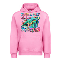 Fuchsia Pink just a girl who loves turtles Urban Hoodie - Jasminsmagicworld