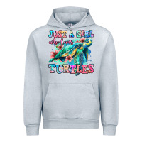 Heather Grey just a girl who loves turtles Urban Hoodie - Jasminsmagicworld