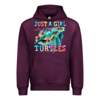 Mauve Wine just a girl who loves turtles Urban Hoodie - Jasminsmagicworld