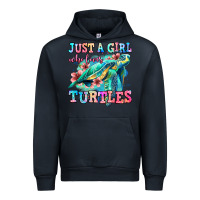 Navy just a girl who loves turtles Urban Hoodie - Jasminsmagicworld